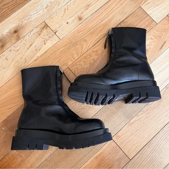 Jeffrey Campbell Womens Noah Black Zip Front Boots Grunge Festival Size 8.5 - Picture 7 of 11